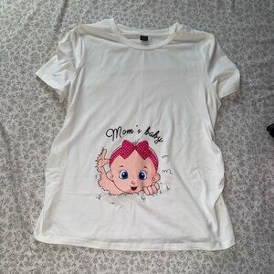 White Graphic mama T-Shirt